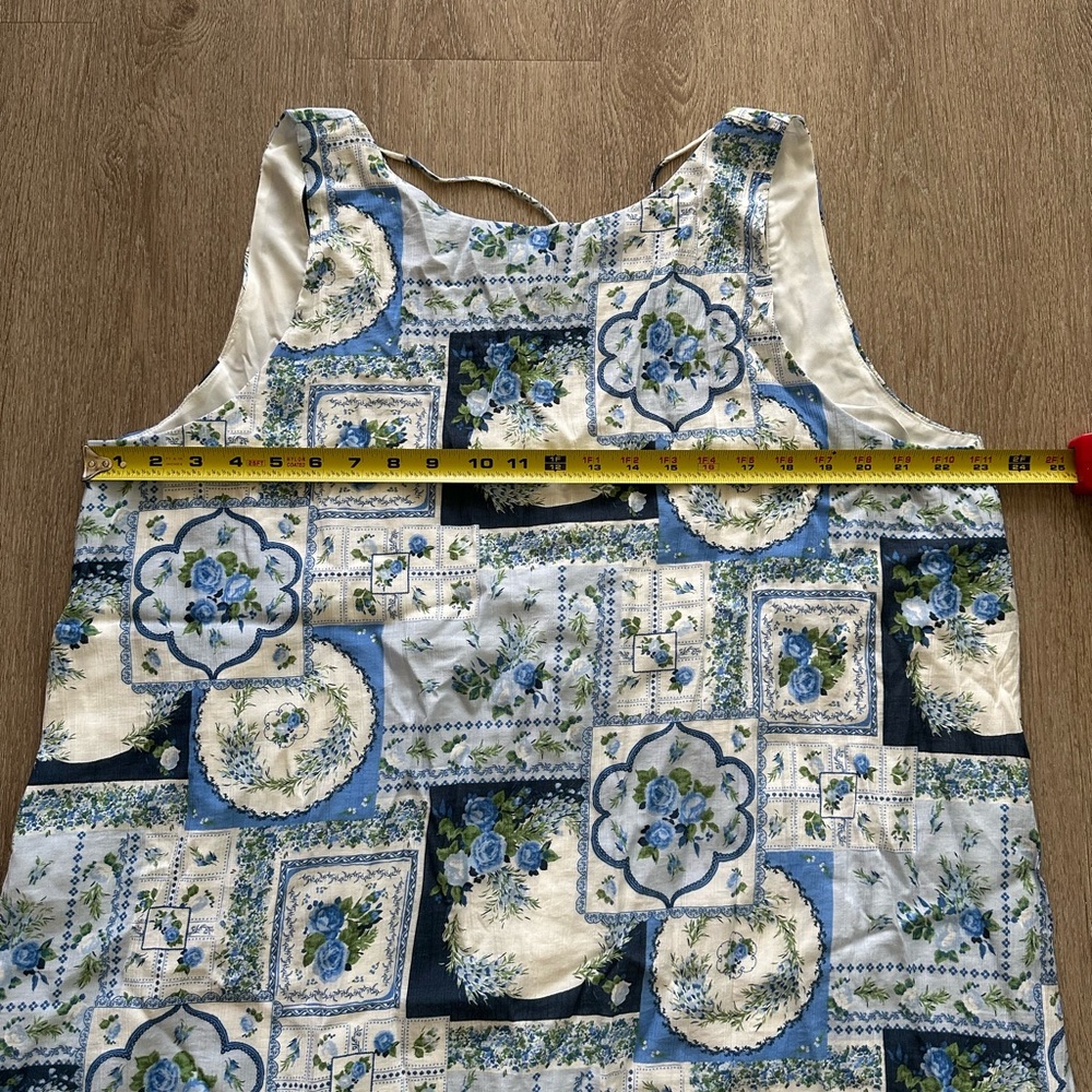 Abercrombie & Fitch Light Blue Floral Open-Back Trapeze Mini Dress Size XL Tall - Picture 7 of 13